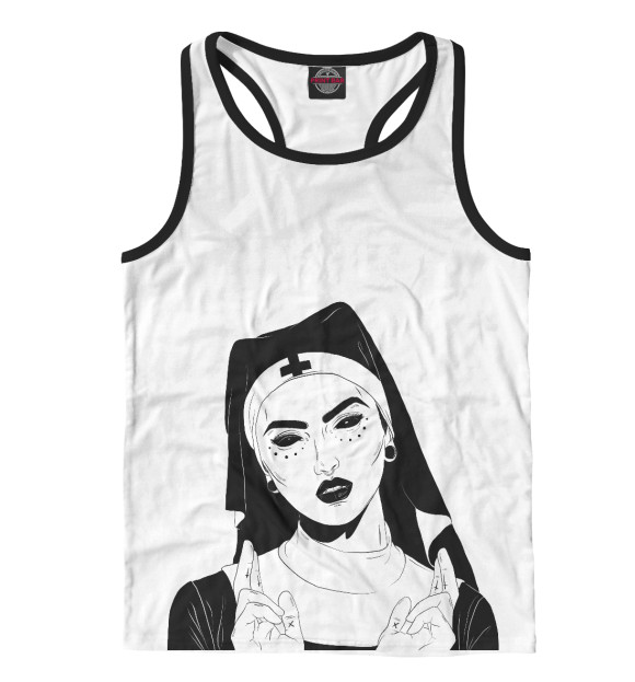 Мужская майка-борцовка с изображением Nuk style цвета Белый