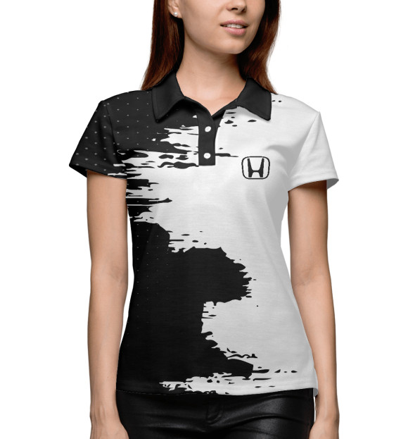 Женское поло с изображением HONDA sport цвета Белый