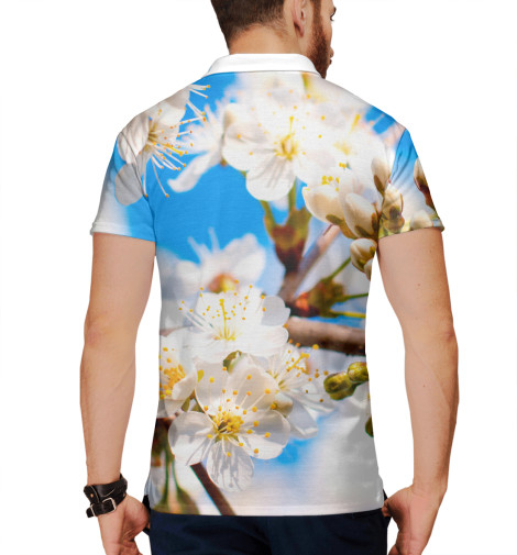 

Поло Print Bar, Белый, Вишня