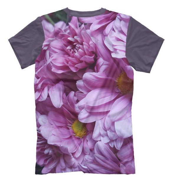 Мужская футболка с изображением Сиреневый букет цветов цвета Белый