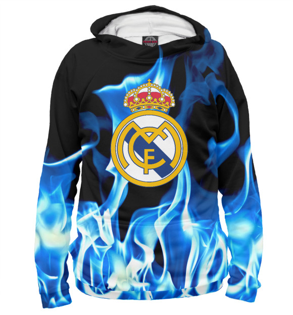 Женское худи с изображением FC REAL MADRID цвета Белый