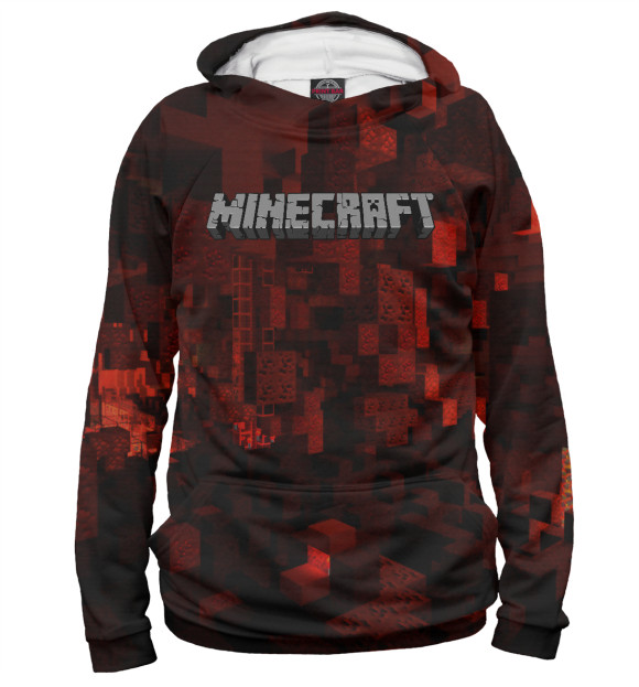Мужское худи с изображением Minecraft цвета Белый