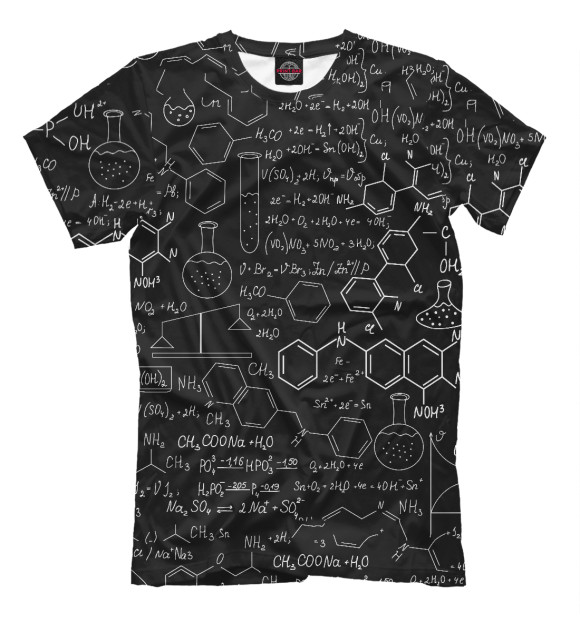 Мужская футболка с изображением Урок химии цвета Черный