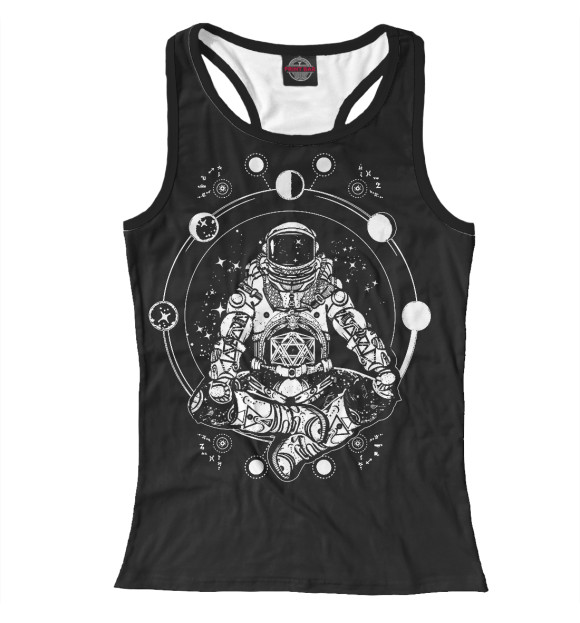 Женская майка-борцовка с изображением Астронавт цвета Белый