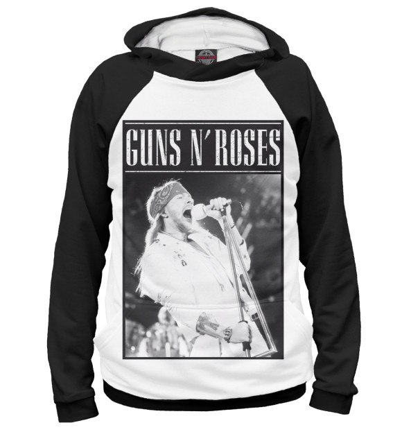 Женское худи с изображением Guns N' Roses цвета Белый