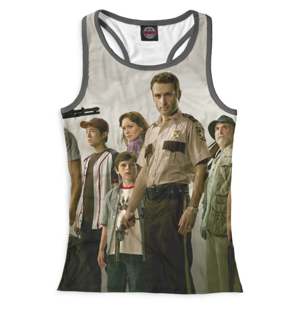 Женская майка-борцовка с изображением Ходячие мертвецы цвета Белый