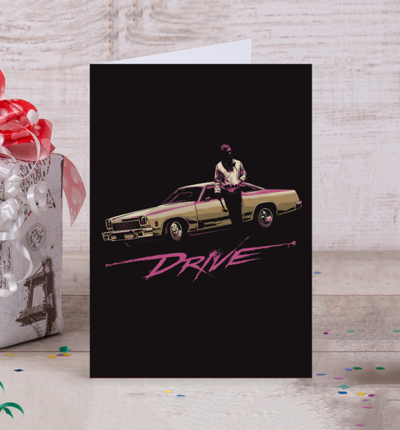 Открытка с изображением Drive цвета Белый