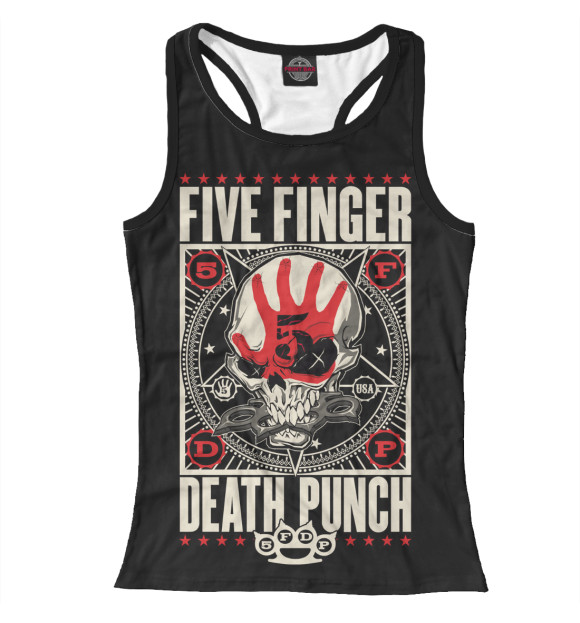 Женская майка-борцовка с изображением Five Finger Death Punch цвета Белый