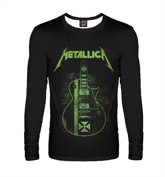 Мужской лонгслив с изображением Gibson les paul Metallica цвета Белый