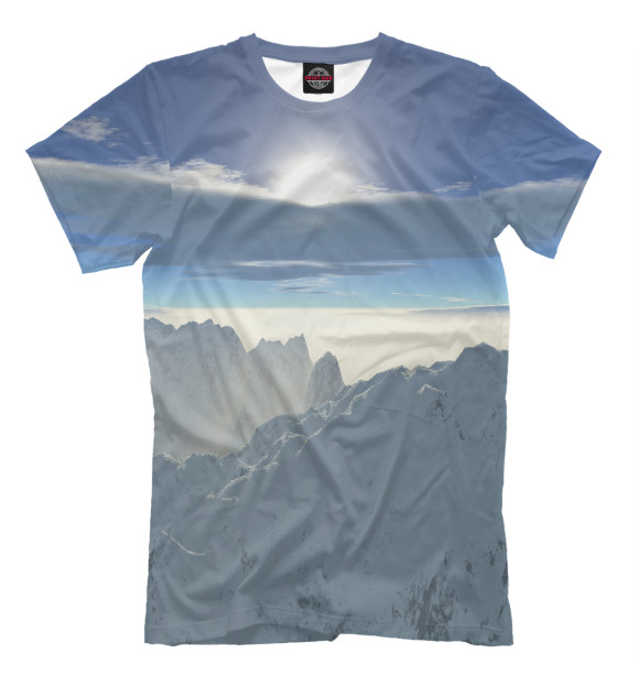 Футболка для мальчиков с изображением Mountains цвета Серый