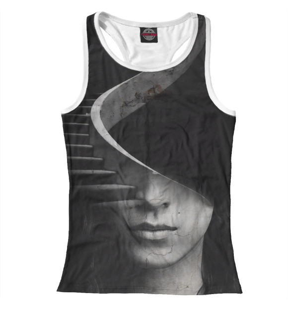 Женская майка-борцовка с изображением Психоделика цвета Белый