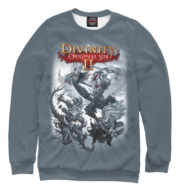 Свитшот для девочек с изображением Divinity цвета Белый