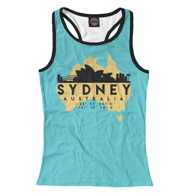 Женская майка-борцовка с изображением Австралия - Сидней цвета Белый