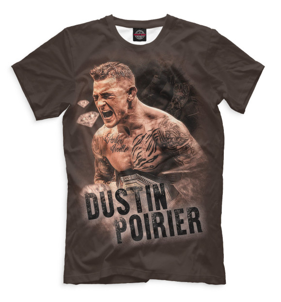 Мужская футболка с изображением Dustin Poirier цвета Белый