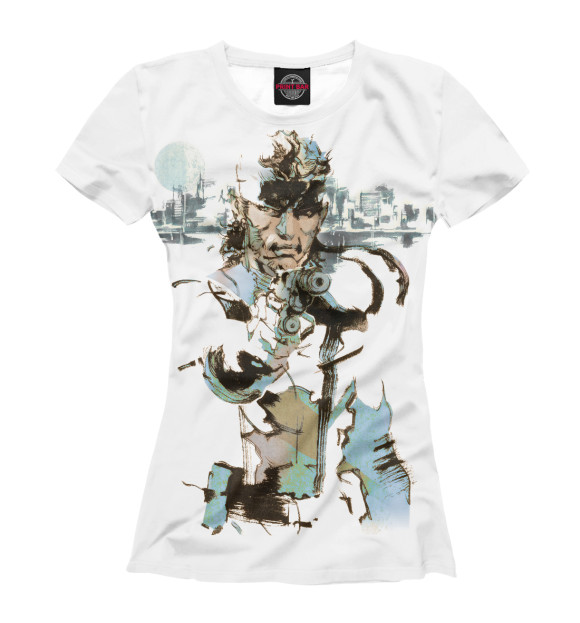 Женская футболка с изображением Solid Snake цвета Белый