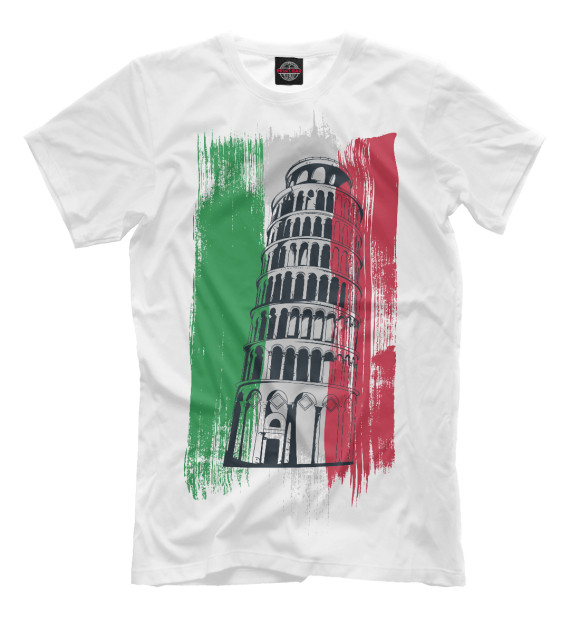 Мужская футболка с изображением Италия цвета Молочно-белый