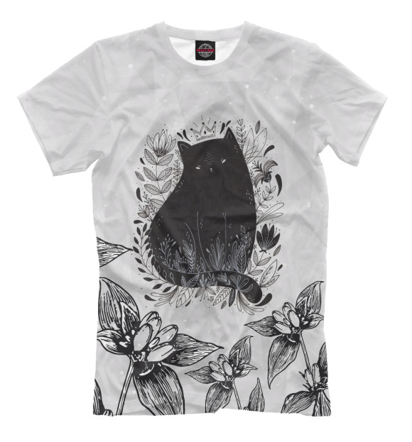 Мужская футболка с изображением Elegant Cat цвета Бежевый