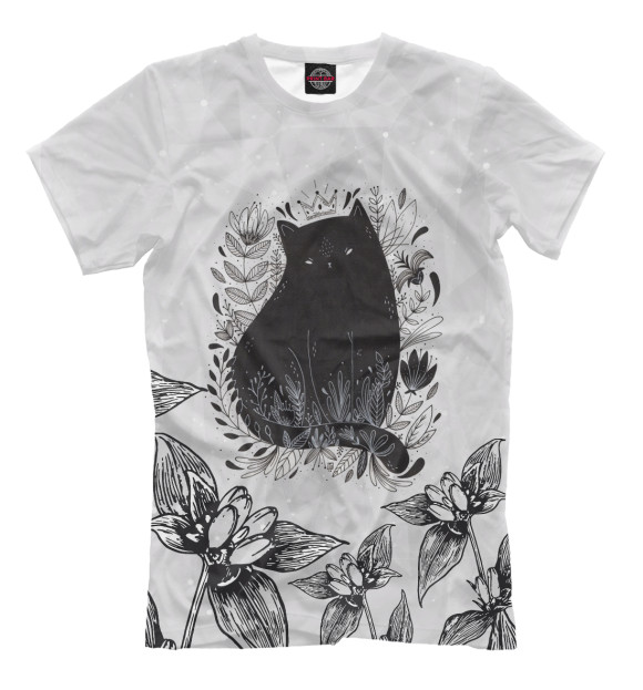 Футболка для мальчиков с изображением Elegant Cat цвета Бежевый