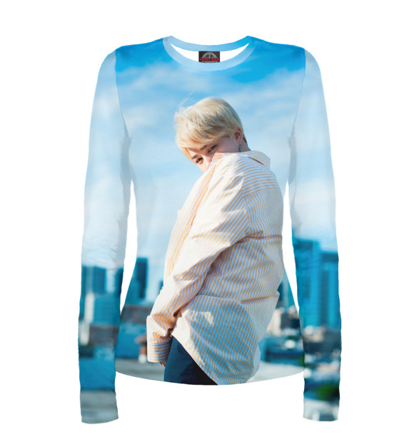 Женский лонгслив с изображением BTS - Jimin цвета Белый