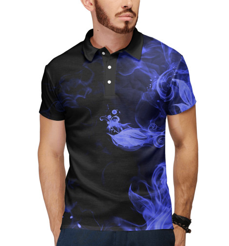 

Поло Print Bar, Белый, Дым