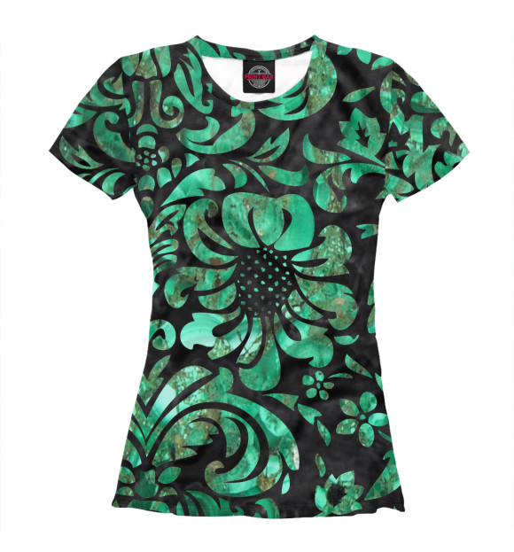 Женская футболка с изображением Dark green цвета Белый