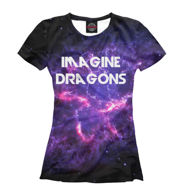 Женская футболка с изображением Imagine Dragons in Stars цвета Белый