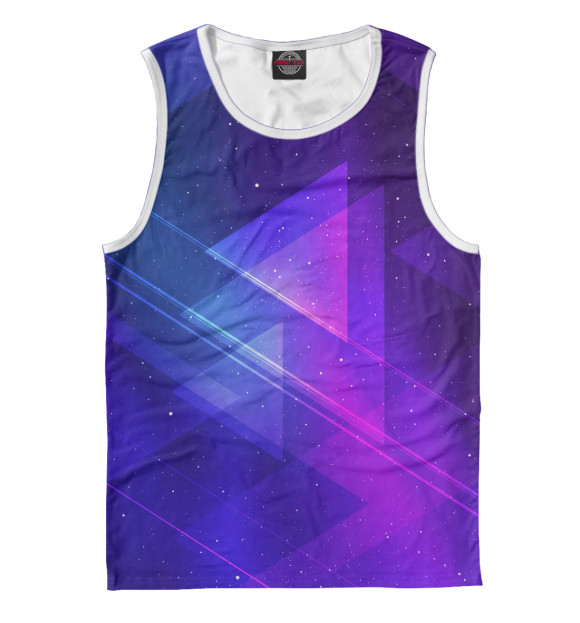 Мужская майка с притом Абстракция space цвета Белый Мужская майка с изображением Абстракция space цвета Белый