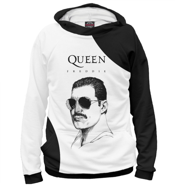 Женское худи с изображением Queen цвета Белый
