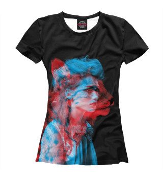 Женская футболка Девушка кошка 3D