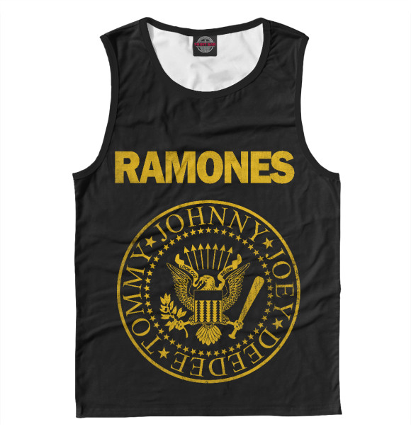 Мужская майка с изображением Ramones Gold цвета Белый