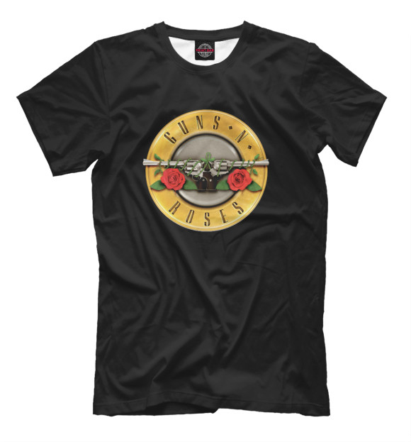 Мужская футболка с изображением Guns N Roses цвета Черный