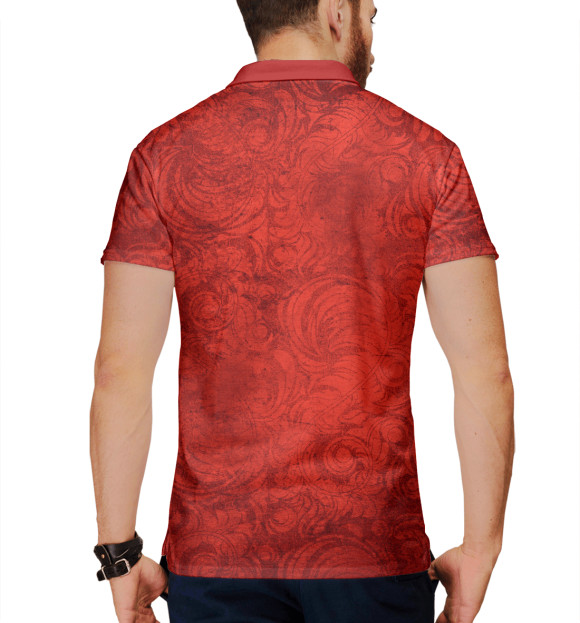 Мужское поло с изображением Pattern in red цвета Белый