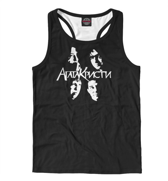 Мужская майка-борцовка с изображением Агата Кристи цвета Белый