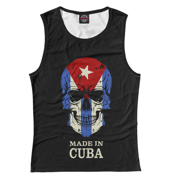 Женская майка с изображением Made in Cuba цвета Белый