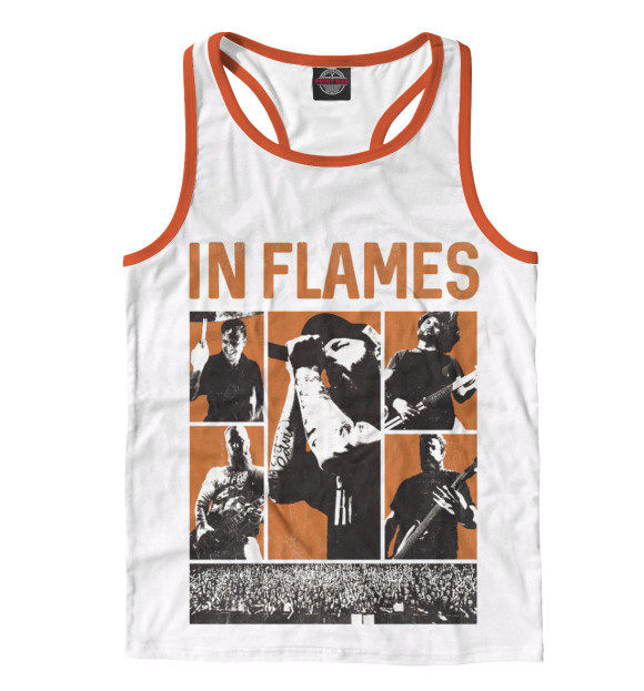 Мужская майка-борцовка с изображением In Flames цвета Белый