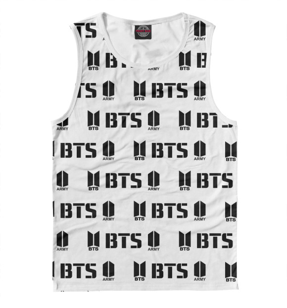 Майка для мальчика с притом BTS цвета Белый Майка для мальчика с изображением BTS цвета Белый