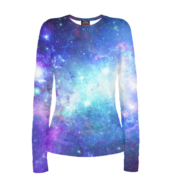 Женский лонгслив с изображением Space world цвета Белый