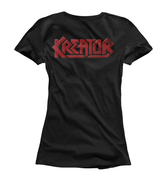 Женская футболка с изображением Kreator - thrash metal band цвета Белый