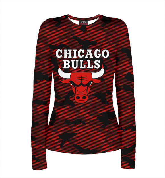 Женский лонгслив с изображением Chicago Bulls цвета Белый