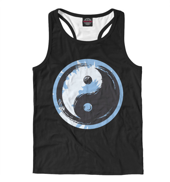 Мужская майка-борцовка с изображением Yin Yang цвета Белый