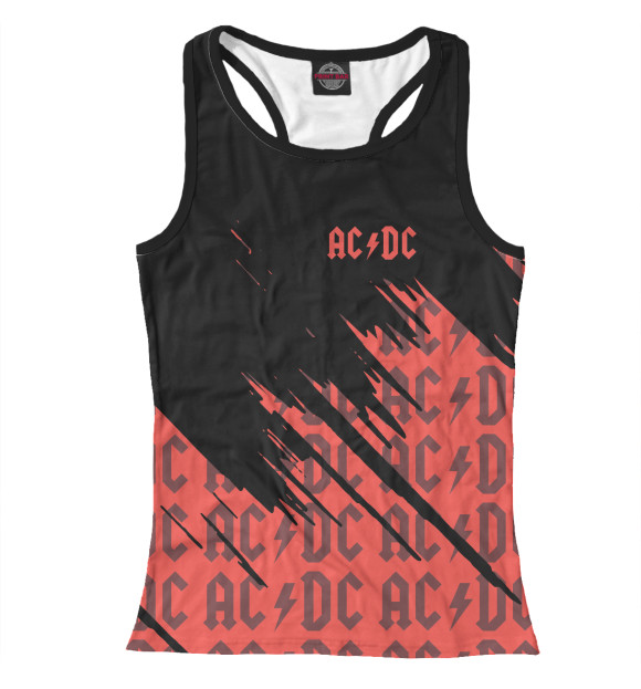 Женская майка-борцовка с изображением AC/DC цвета Белый