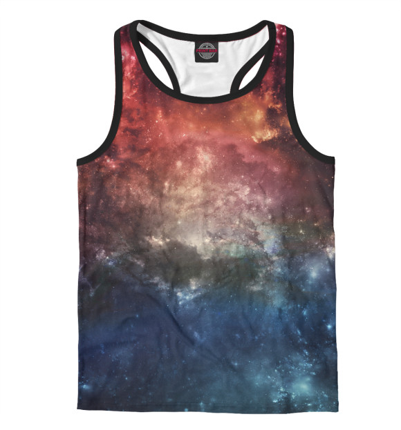 Мужская майка-борцовка с изображением Космос цвета Белый