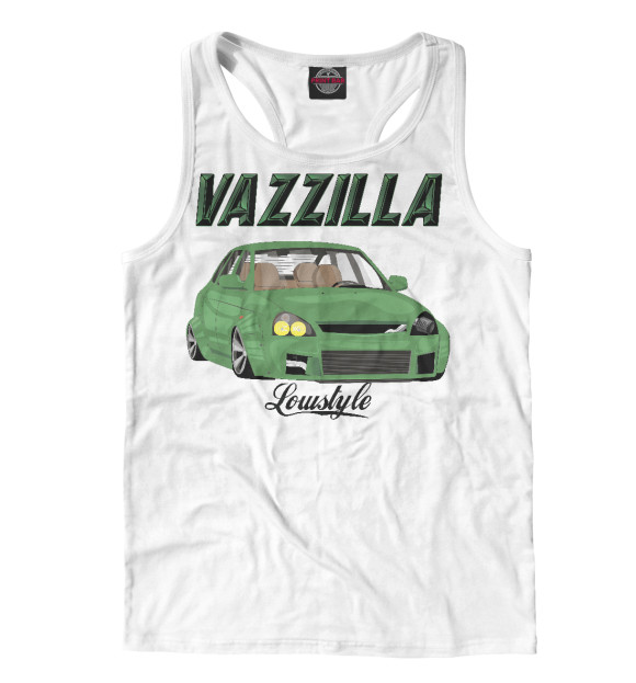 Мужская майка-борцовка с изображением Lada Priora Vazzilla цвета Белый