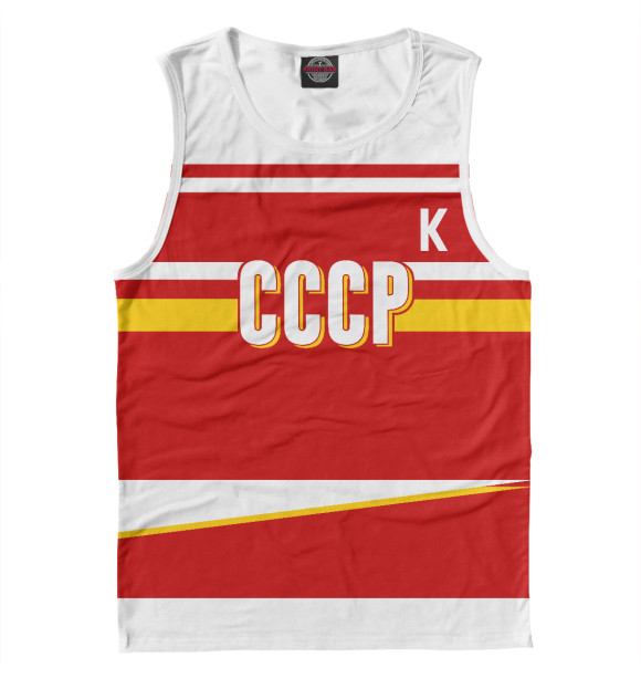 Мужская майка с изображением Сборная СССР (Быков) цвета Белый
