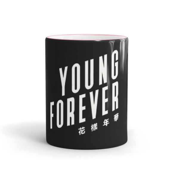 Кружка с изображением Young Forever цвета розовый