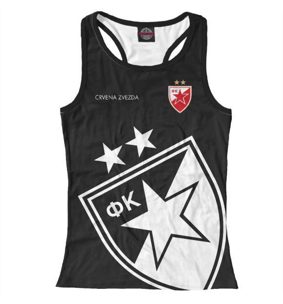 Женская майка-борцовка с изображением Црвена Звезда цвета Белый