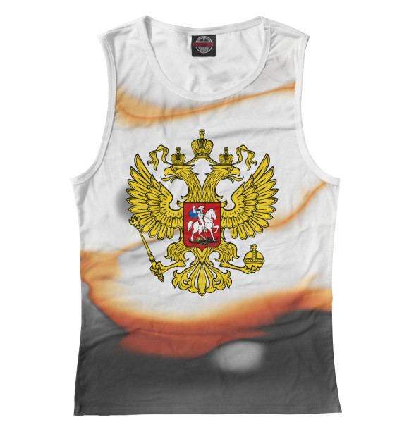 Майка для девочки с изображением Россия СПОРТ цвета Белый