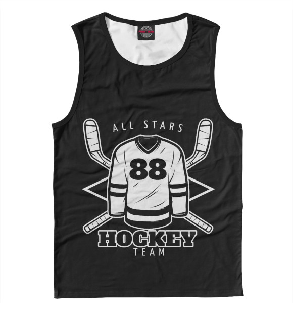 Майка для мальчика с изображением Hockey TEAM цвета Белый