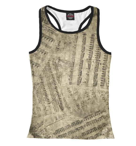 Женская майка-борцовка с изображением как по нотам цвета Белый