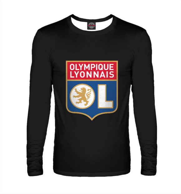 Мужской лонгслив с изображением Olympique lyonnais цвета Белый